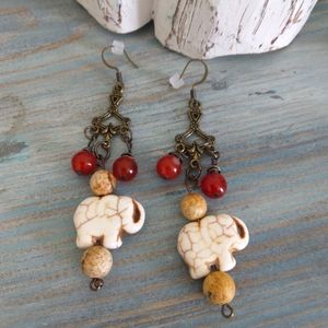 Handmade Elephant themed earrings